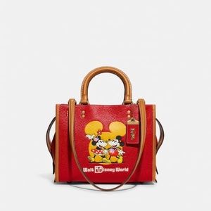 Disney X Coach Rogue 25 With Mickey Mouse And Minnie Mouse Motif